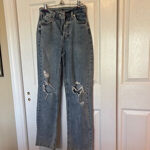Distressed Blue Jeans